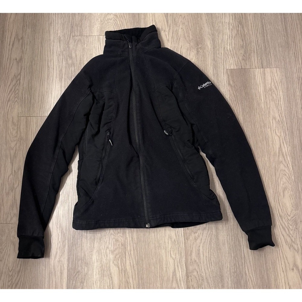 Columbia Omni Heat Softshell Jacket Womens Medium Titanium Black Vented Full Zip